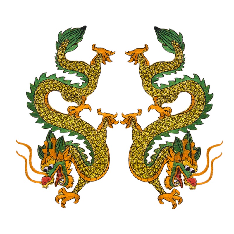Miếng Dán Ủi Quần Áo Thêu Hình Rồng Độc Đáo