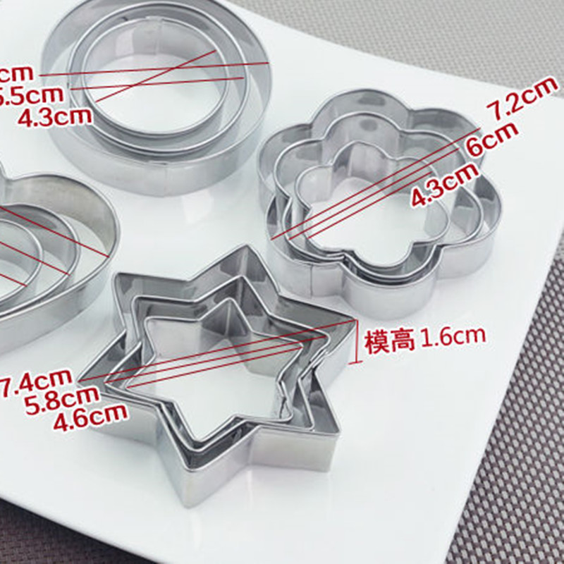 Bộ 3 Khuôn Cắt Bánh Quy Bằng Thép Không Gỉ