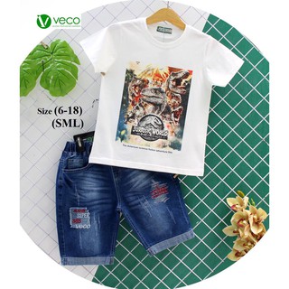 Bộ Jean Khủng Long Bé Trai VECO