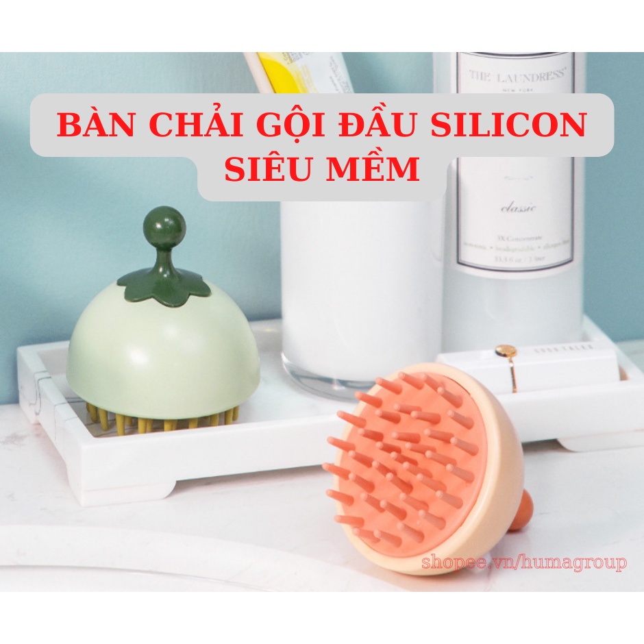 Lược Gội Đầu Silicon Mềm Tạo Bọt Mát Xa Da Đầu, Bảo Vệ Tóc