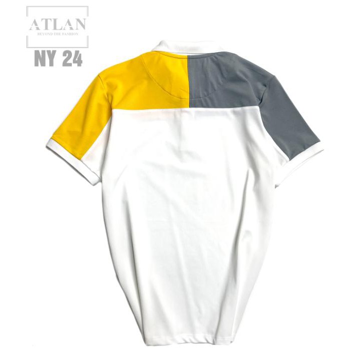 Áo Thun Nam 💖 𝘍𝘳𝘦𝘦𝘴𝘩𝘪𝘱 💖 Áo Polo Trắng Phối Vàng Và Xám Lợt - NY24 | BigBuy360 - bigbuy360.vn
