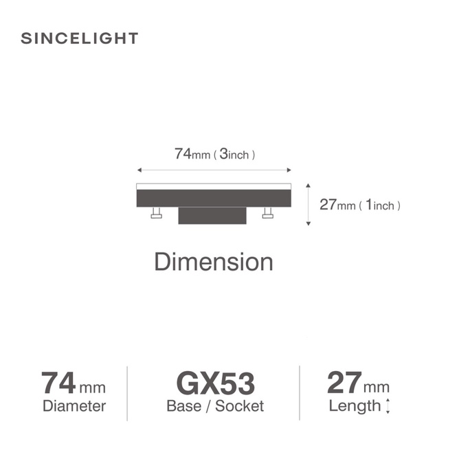 Bóng Đèn LED Phản Quang Gắn Tủ/Tủ Bếp GX53 7W  Chuyển Đổi Sang GX53