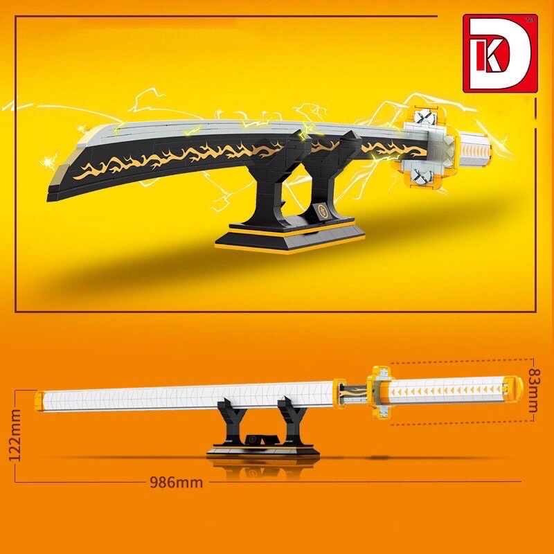 Đồ Chơi Lắp Ráp Kiểu LEGO Mô Hình Nhật Luân Kiếm Của Zenitsu Agatsuma trong Kimetsu no Yaiba 1506