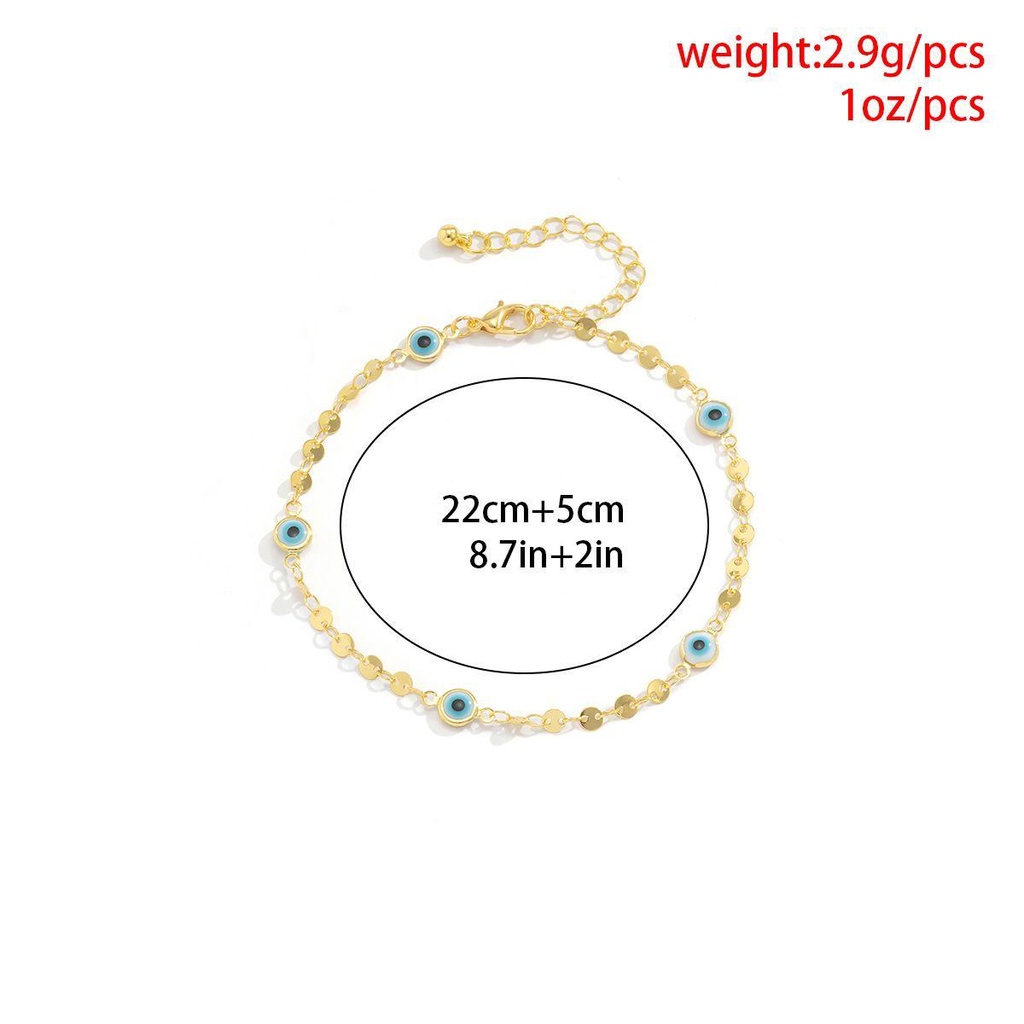 Vòng cổ Đeo Hông Hình Mắt Quỷ Đính Kim Sa Màu Xanh Dương Thời Trang Cho Bạn Thân Khi Đi Biển