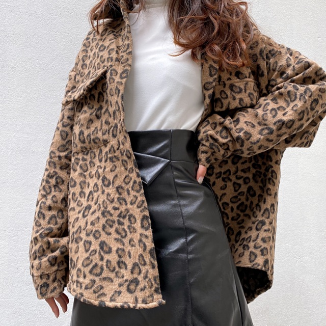 Áo khoác Jacket Leopard lông mịn dáng dài hoạ tiết da báo