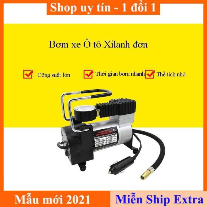 Bơm Hơi Điện Ôtô Xe Máy Mini 12V -220V 150Psi cắm cổng sạc xe hơi  - Bảo hành 1 - 1