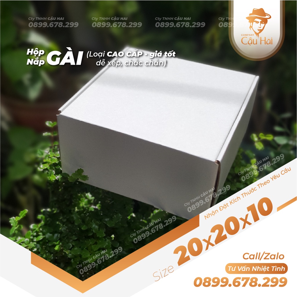 Set 50 Hộp carton nắp GÀI 20x20x10
