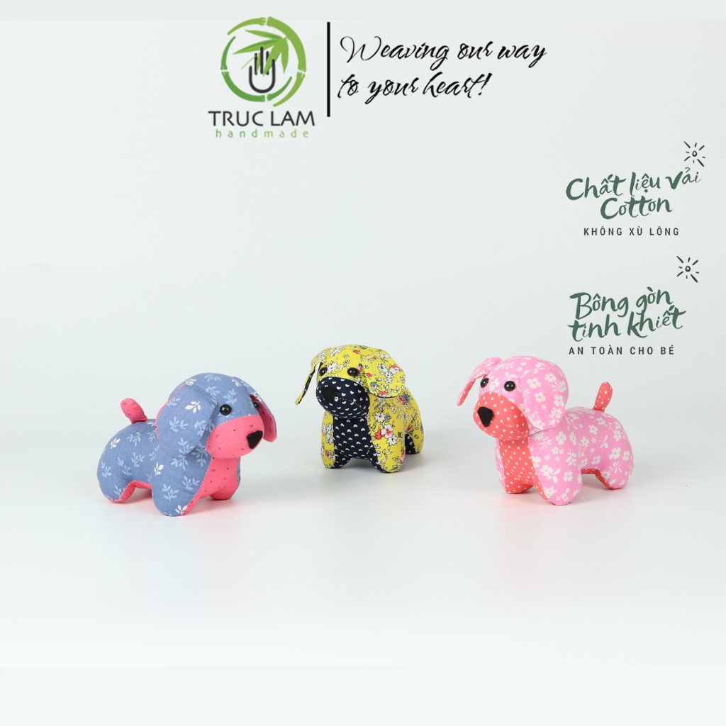 Đồ Chơi Cho Bé Thú Nhồi Bông Mini Hình Con Chó Lùn Bông Gòn Cao Cấp Trúc Lâm Handmade