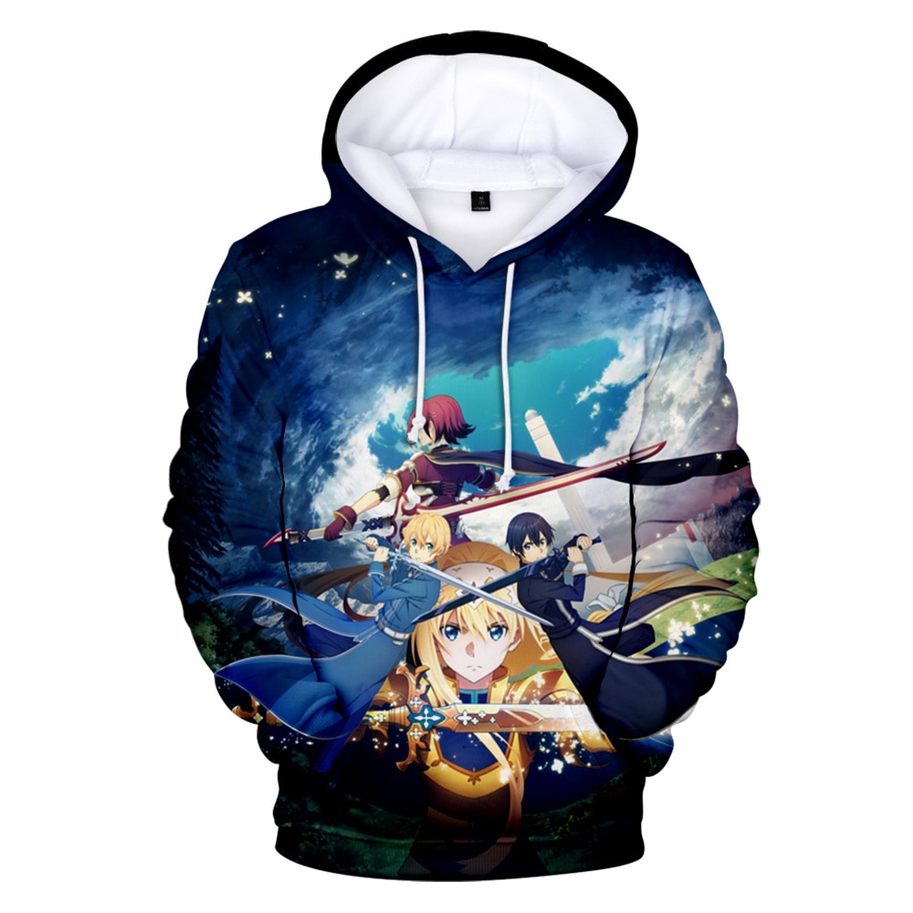 Áo Hoodie Tay Dài Họa Tiết Hoạt Hình Sword Art Online 3d Cá Tính Cho Bé