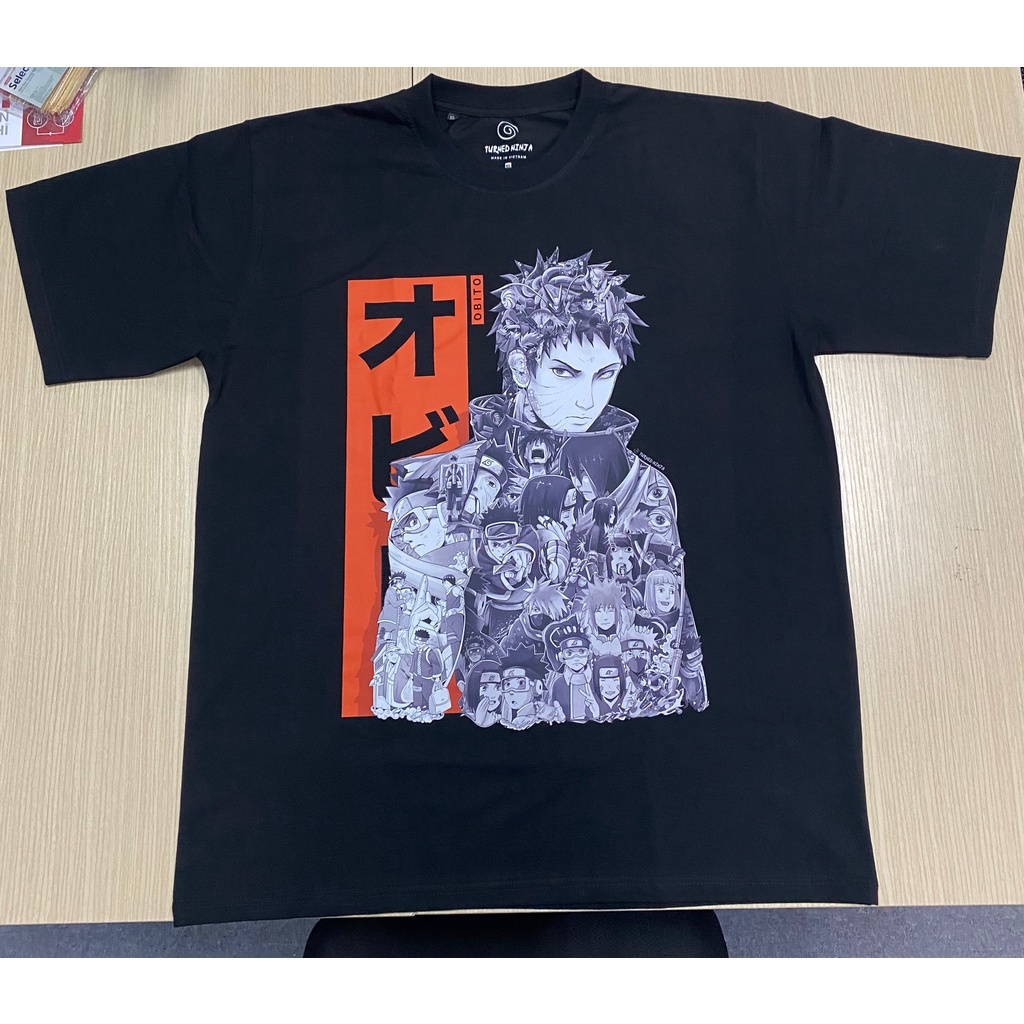 Áo thun nam nữ Obito trắng đen layout 2 từ Naruto