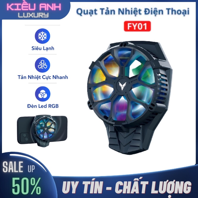 Quạt Tản Nhiệt Điện Thoại FY01 Mặt Kim Loại Sò Lạnh Thiết Kế Đơn Giản Dành Cho Các Dòng Điện Thoại