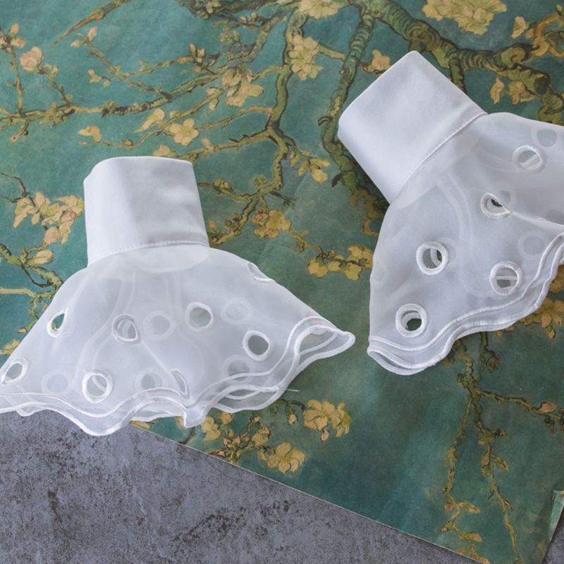 Ống Tay Áo Giả Nhiều Lớp Xếp Ly Thời Trang Có Thể Tháo Rời Cho Nữ