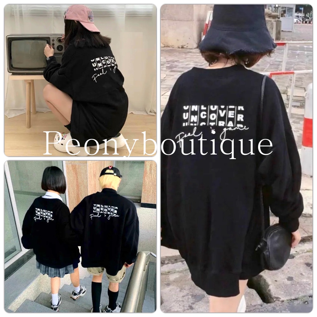 Áo Khoác Cardigan Uncover PEONYB Unisex [FREESHIP] Sweater form rộng tay bồng, jacket nỉ mỏng cá tính nam nữ Ulzzang