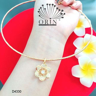 Kiềng cổ dạng nhuyễn bền màu mặt hoa mai 6 cánh xoáy giữa nhẹ đính đá thiết kế cao cấp Orin D4330