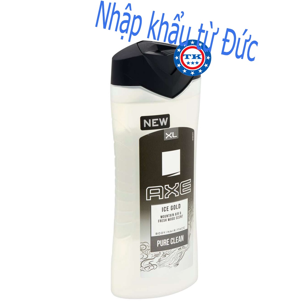 [HCM]Sữa tắm +gội +rửa mặt cao cấp dành cho nam AXE ICE GOLD 400ml - Đức