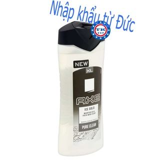 Sữa tắm +gội +rửa mặt cao cấp dành cho nam axe ice gold 400ml - đức