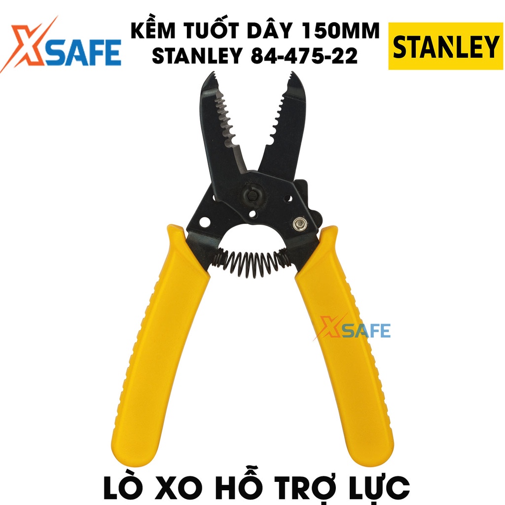 Kềm tuốt dây STANLEY 84-475-22 150mm Kìm tuốt điện Stanley có lò xo trợ lực, chống gỉ, chống ăn mòn, tay cầm bọc nhựa