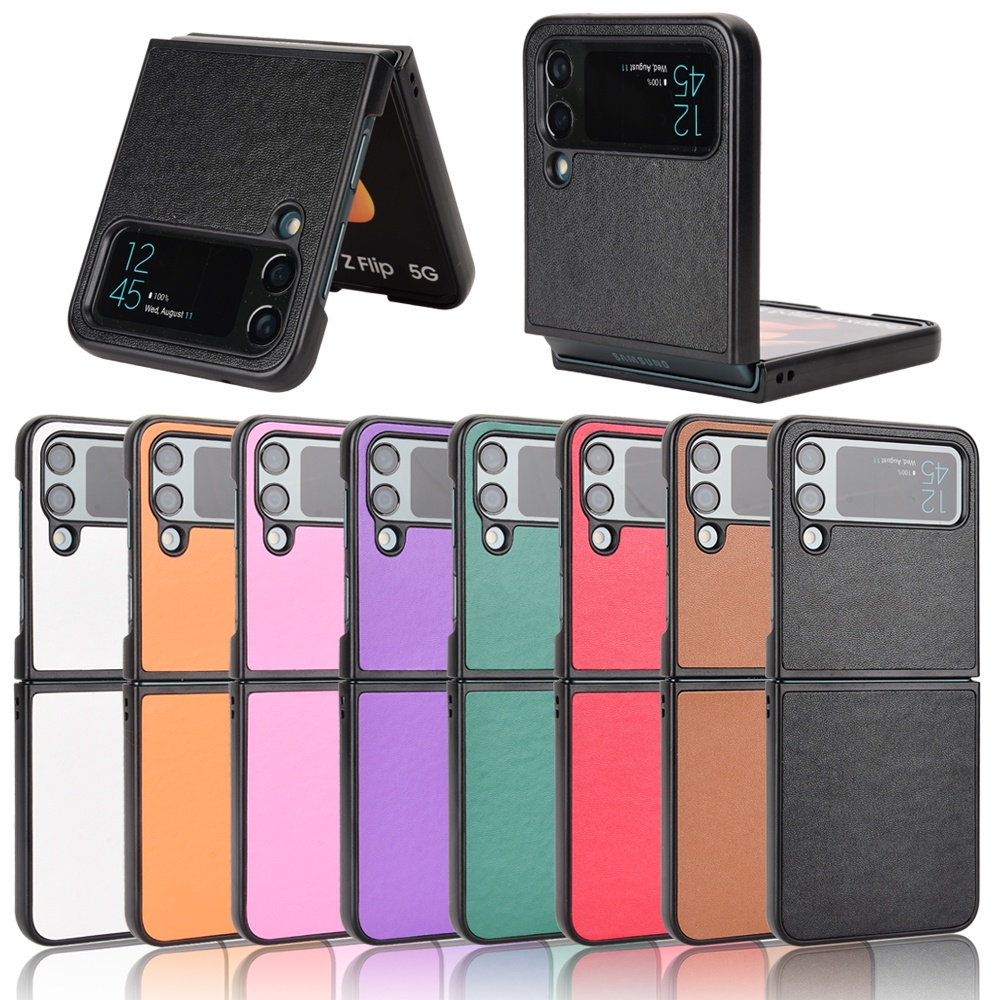 Ốp Bao Da Điện Thoại PU Nắp Lật Phong Cách Retro Cho samsung galaxy z flip4 5G z flip 4 Ốp