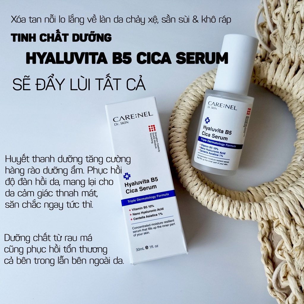 Tinh chất cô đặc cấp ẩm sâu phục hồi da Care:Nel Hyaluvita B5 Cica Serum
