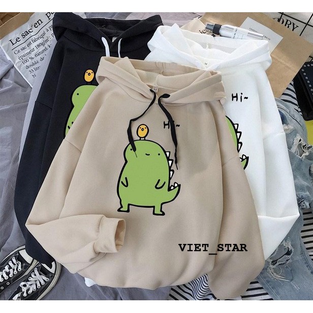 Áo Khoác Hoodie KHỦNG LONG HI CUTE Form Rộng Unisex - VIET_STAR