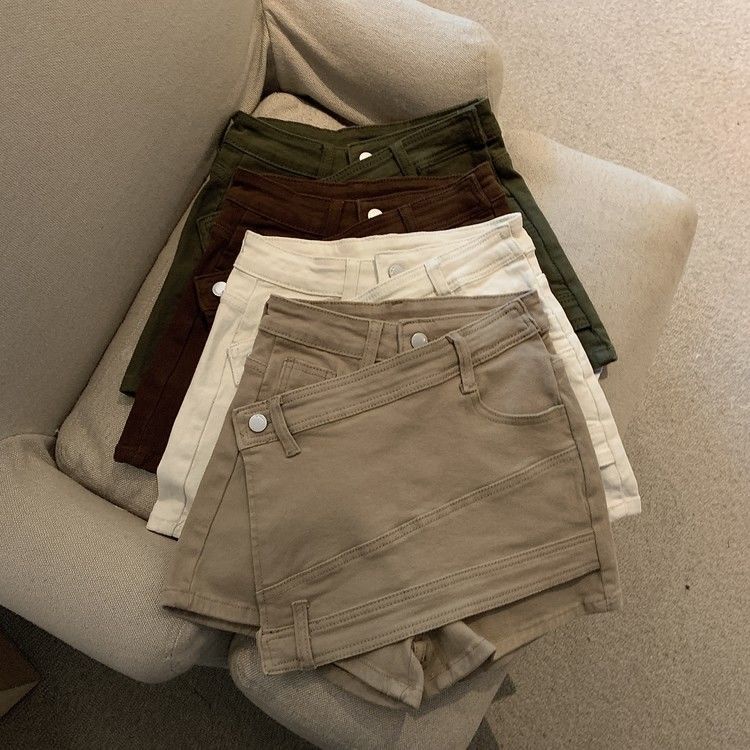 Jiashucheng Quần Short Denim Lưng Cao Dáng Ôm Thời Trang Mùa Hè Mới Cho Nữ