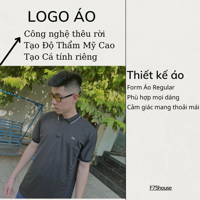 Áo Thun Polo Nam Hãng Cá Sấu Thiết Kế Bo Sọc Hoạ Tiết Gân Chìm Chất Liệu CVC Cá Sấu 4 chiều Không Nhăn,Xù,Bao Nhão