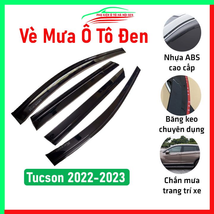 Vè che mưa cho xe ô tô Tucson 2022-2023 vè đen bảo vệ trang trí xe