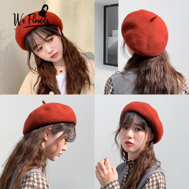 Mũ nồi vải len phong cách vintage thời trang thu đông cho phụ nữ
