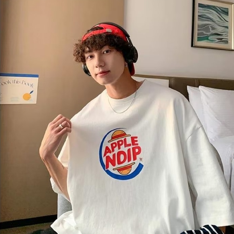 Áo Thun Tay Ngắn Dáng Rộng In Chữ Đơn Giản Thời Trang Mùa Hè Cho Nam Size M-3xl