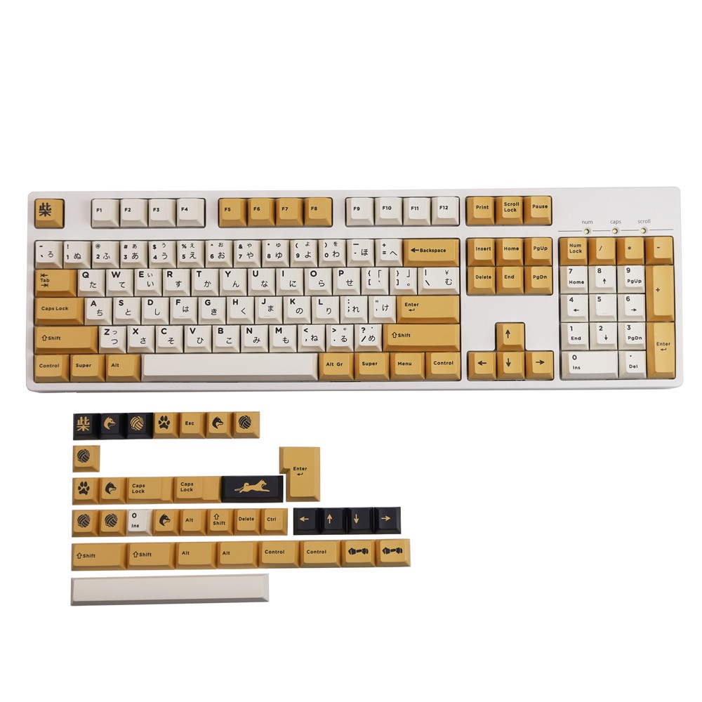 GMK Shiba Inu keycaps, 139 phím keycaps Cherry Profile DYE-SUB Cá nhân hóa GMK Keycaps cho bàn phím cơ