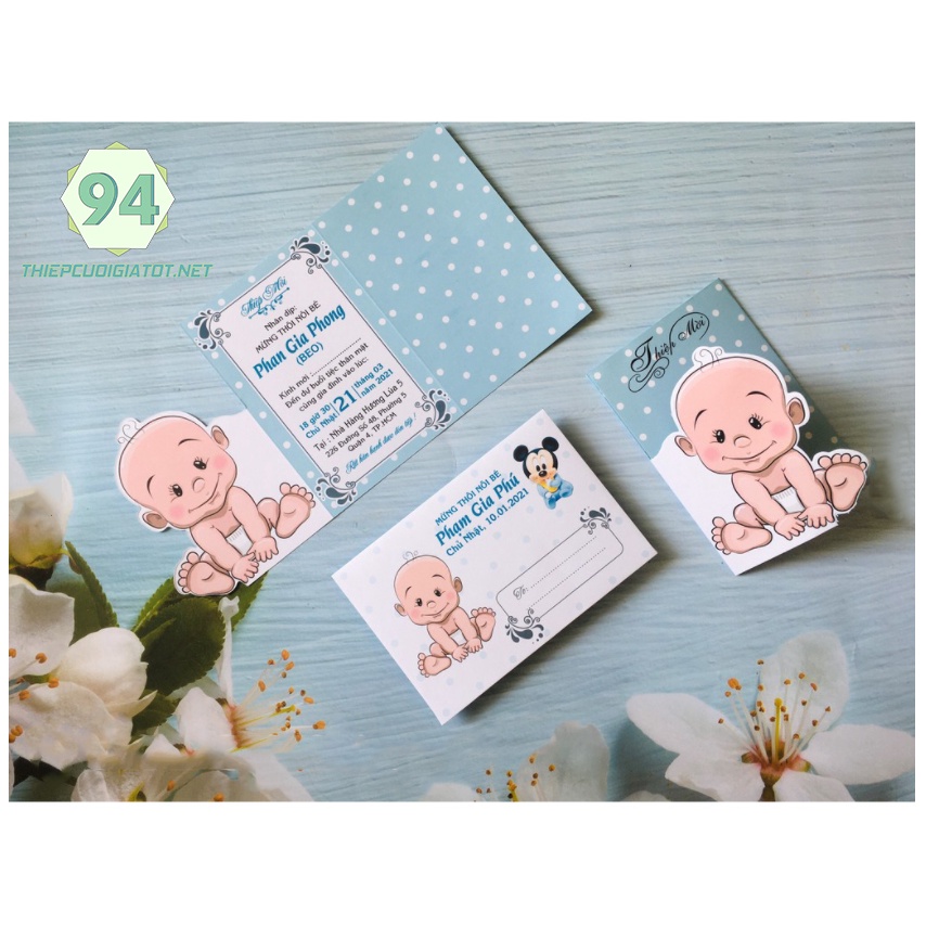 🔥 COMBO -THIỆP THÔI NÔI, SINH NHẬT, ĐẦY THÁNG BÉ TRAI