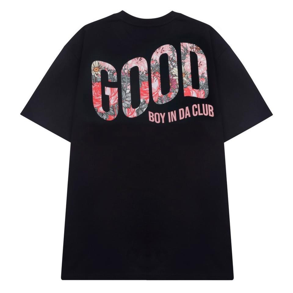 Áo thun form rộng tay lỡ áo phông nữ form rộng Good Boy đen Unisex nam nữ đều mặc được vải Cotton