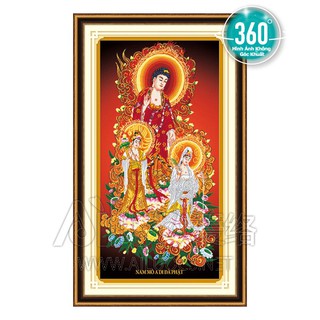 Tranh đính đá Tam thế Phật 75x142cm mã 77203
