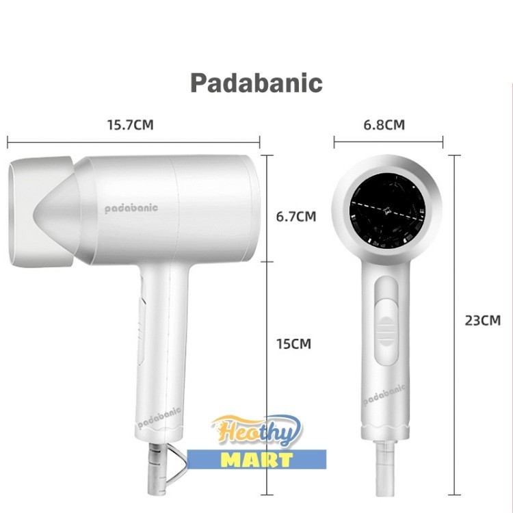 [Bảo Hành] Máy Sấy Tóc Mini Du Lịch Máy Sấy Tóc Padabanic W2500 Ánh Sáng Xanh Công Suất 2200W