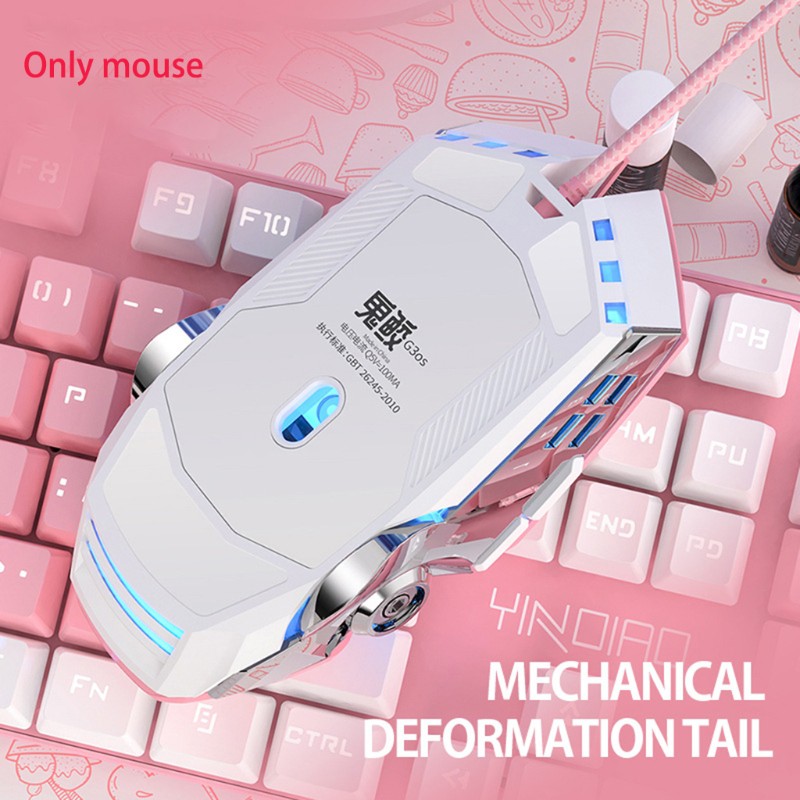 Wili Wired Macro Programming Metal Mechanical Mouse LED Breathing Light Gaming Mouse