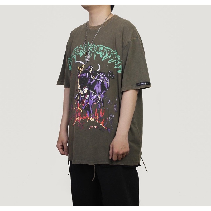 Áo phông ngắn tay Xanh rêu form rộng Unisex T62