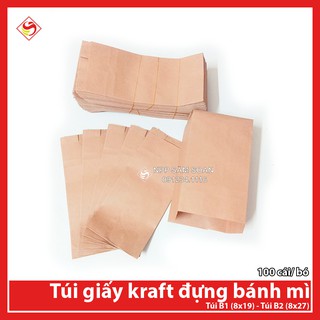100c Túi giấy xi măng bánh mì - Túi giấy Kraft Bánh mì