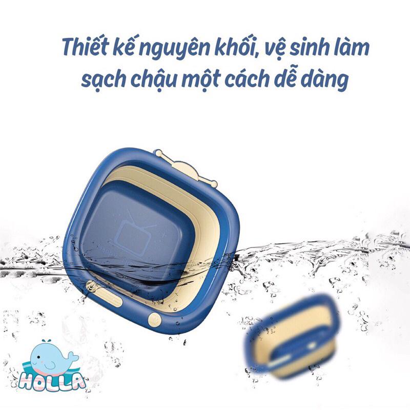 Chậu Rửa Mặt Gấp Gọn Hình Holla Cao Cấp Cho Bé