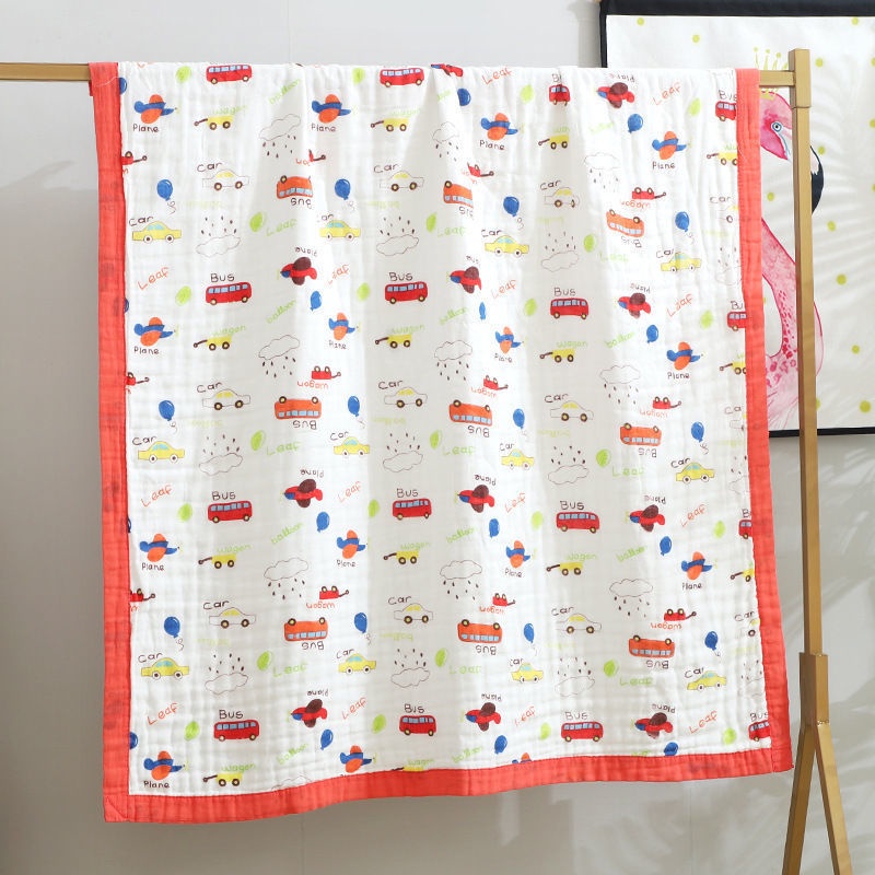 [LOẠI DÀY] Chăn xô cho bé, Khăn xô 6 lớp cotton cao cấp mềm mại, họa tiết nhiều hình xinh xắn, bo viền cho bé Thị Nắng