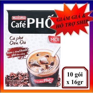 Cafe Phố Đen Đá MacCoffee (10 Gói x 16g)