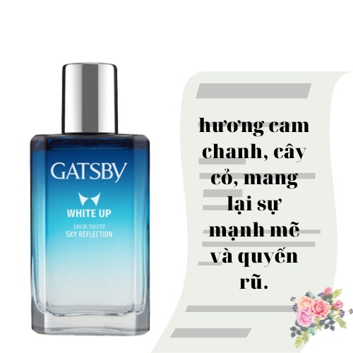 Nước hoa xịt unisex nam nữ Gatsby White Up 50ml lưu hương 6 giờ đa dạng mùi thơm dễ mang theo