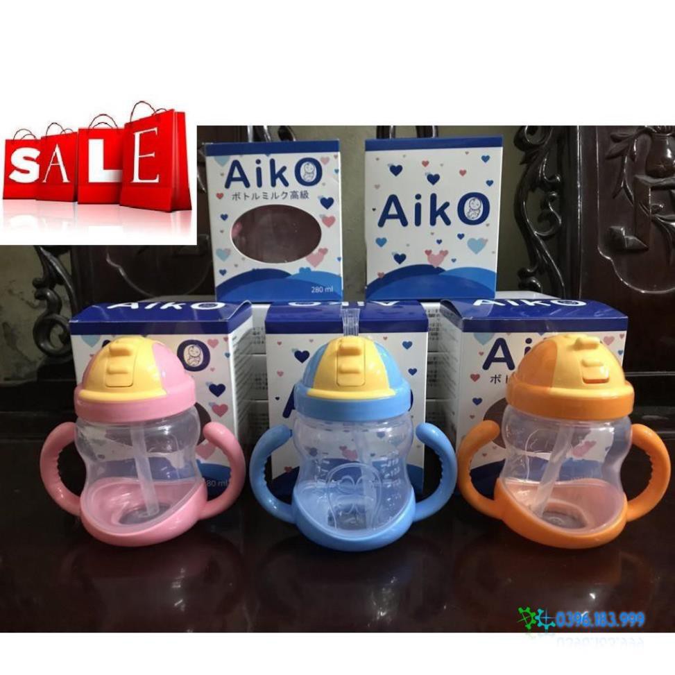 Bình sữa và Uống Nước Chống Sặc AIKO cao cấp của Nhật Bản dung tích 280 ml  dành cho bé yêu