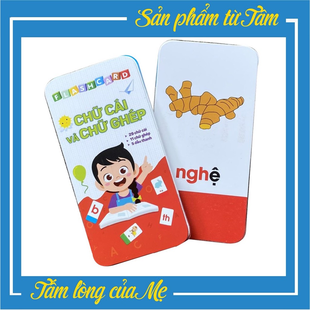 Bộ 42 Thẻ Học Flash Card Chữ Cái Và Chữ Ghép Cho Bé