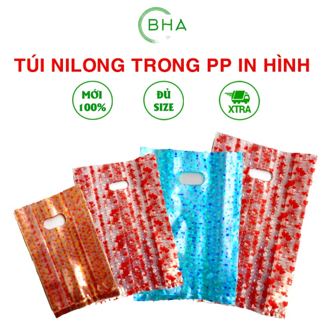 100gr túi nilong trong pp in hình họa tiết BHA Ấn vào chọn size