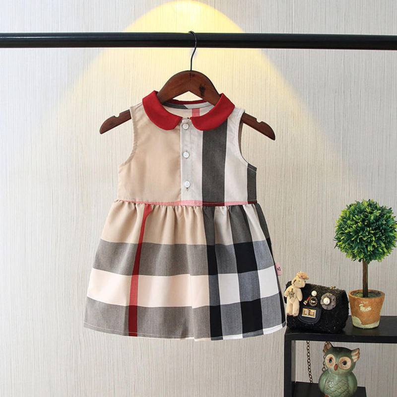 Váy không tay kiểu vest phong cách Anh cho bé