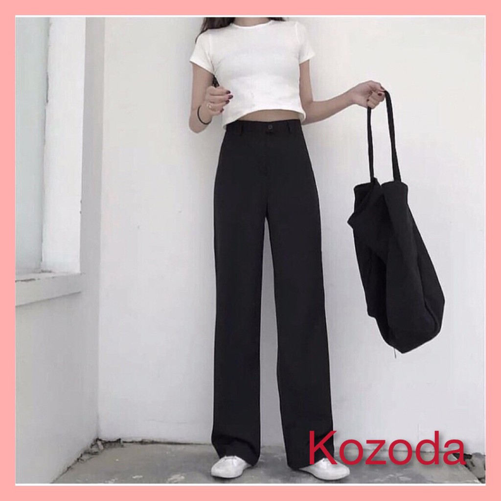 Quần ống rộng lưng cao kiều Hàn Quốc cho nữ Kozoda Q7
