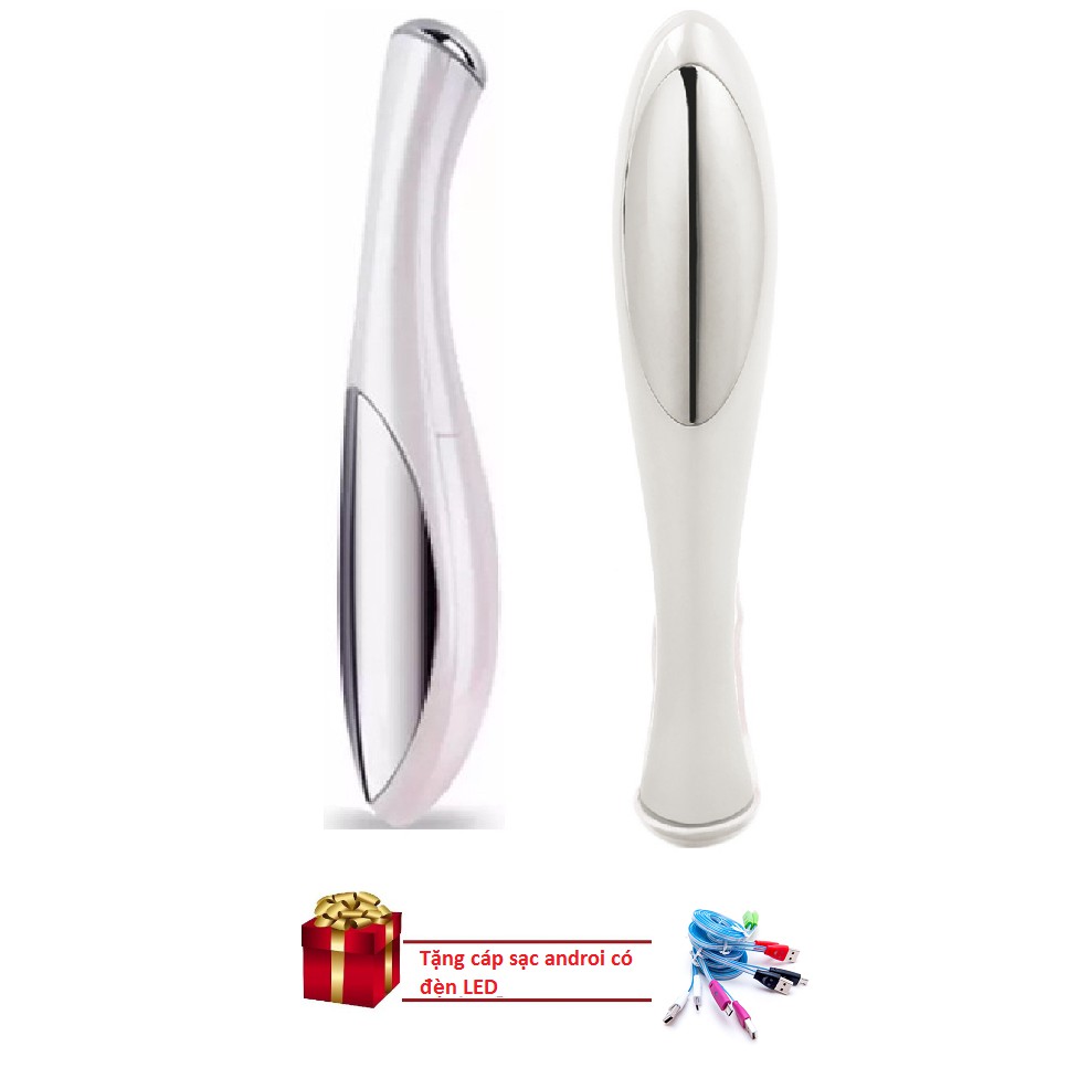 Máy Massage đánh tan quầng thâm mắt (Eye lontophesis Instrument) trắng TẶNG CÁP SẠC ANDROID CÓ ĐÈN LED