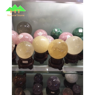 Quả cầu phong thủy đá Canxit loại trong đẹp nặng 500gr - 1kg