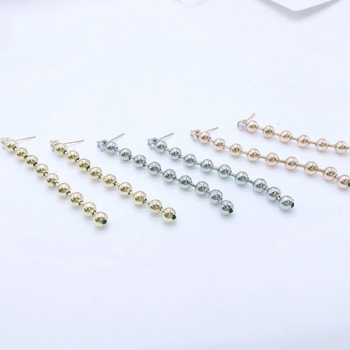 Bông Tai Nữ Chuỗi Bi Dài Titan Ko Đen TT 2906