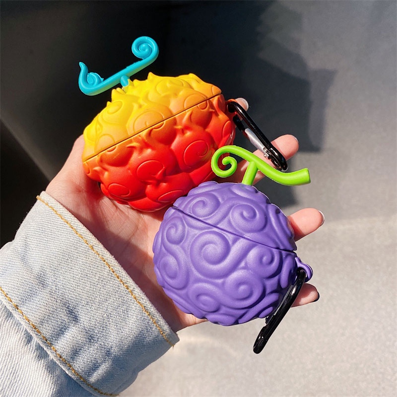 Vỏ ốp case bảo vệ bao đựng Airpods 2 3 2021 Pro TWS tai nghe không dây bluetooth One Piece Devil Fruit silicon chống va đập